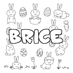 Coloring page first name BRICE - Easter background