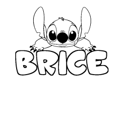 Coloring page first name BRICE - Stitch background