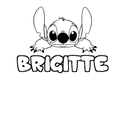 Coloring page first name BRIGITTE - Stitch background