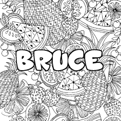 BRUCE - Fruits mandala background coloring