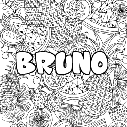 BRUNO - Fruits mandala background coloring