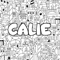 Coloring page first name CALIE - City background