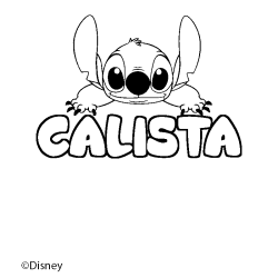 Coloring page first name CALISTA - Stitch background