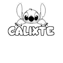 Coloring page first name CALIXTE - Stitch background