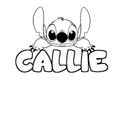 Coloring page first name CALLIE - Stitch background