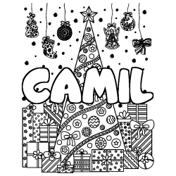 CAMIL - Christmas tree and presents background coloring