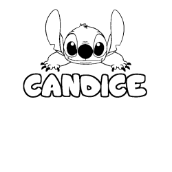 Coloring page first name CANDICE - Stitch background