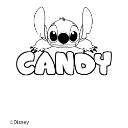 Coloring page first name CANDY - Stitch background