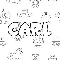 Coloring page first name CARL - Toys background