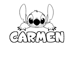 Coloring page first name CARMEN - Stitch background