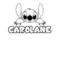 Coloring page first name CAROLANE - Stitch background