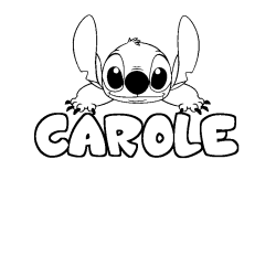 Coloring page first name CAROLE - Stitch background