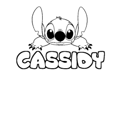 Coloring page first name CASSIDY - Stitch background