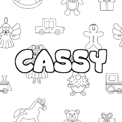 Coloring page first name CASSY - Toys background