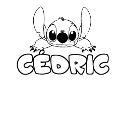 Coloring page first name CÉDRIC - Stitch background