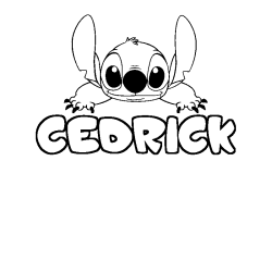 Coloring page first name CEDRICK - Stitch background
