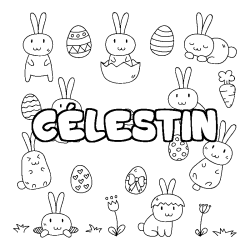 C&Eacute;LESTIN - Easter background coloring