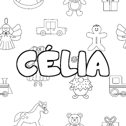 C&Eacute;LIA - Toys background coloring