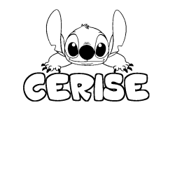 Coloring page first name CERISE - Stitch background