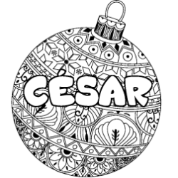 C&Eacute;SAR - Christmas tree bulb background coloring