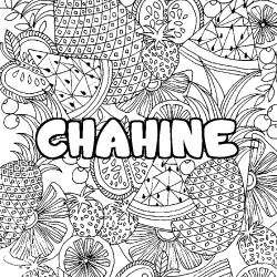 CHAHINE - Fruits mandala background coloring