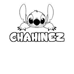 Coloring page first name CHAHINEZ - Stitch background