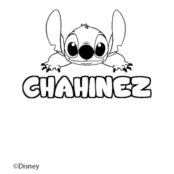 Coloring page first name CHAHINEZ - Stitch background