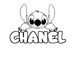 Coloring page first name CHANEL - Stitch background