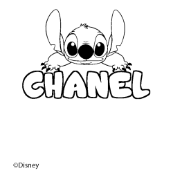 Coloring page first name CHANEL - Stitch background