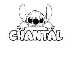 Coloring page first name CHANTAL - Stitch background