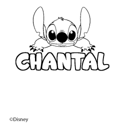 Coloring page first name CHANTAL - Stitch background