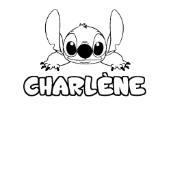 Coloring page first name CHARLÈNE - Stitch background