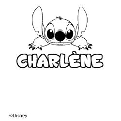 Coloring page first name CHARLÈNE - Stitch background