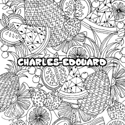 CHARLES-EDOUARD - Fruits mandala background coloring