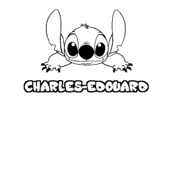 Coloring page first name CHARLES-EDOUARD - Stitch background