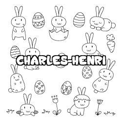 Coloring page first name CHARLES-HENRI - Easter background