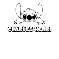 Coloring page first name CHARLES-HENRI - Stitch background