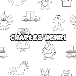 Coloring page first name CHARLES-HENRI - Toys background
