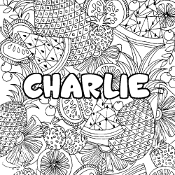 CHARLIE - Fruits mandala background coloring