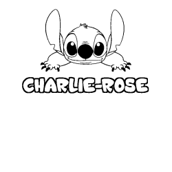 Coloring page first name CHARLIE-ROSE - Stitch background