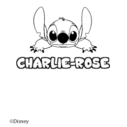 Coloring page first name CHARLIE-ROSE - Stitch background