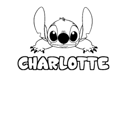 Coloring page first name CHARLOTTE - Stitch background