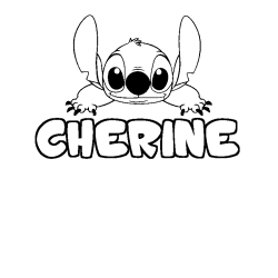 Coloring page first name CHERINE - Stitch background