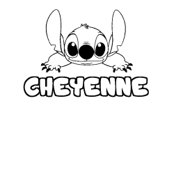 Coloring page first name CHEYENNE - Stitch background