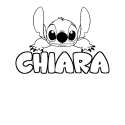 Coloring page first name CHIARA - Stitch background