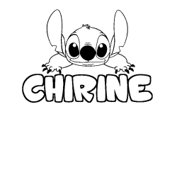 Coloring page first name CHIRINE - Stitch background