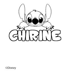 Coloring page first name CHIRINE - Stitch background