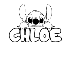 Coloring page first name CHLOE - Stitch background