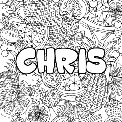 CHRIS - Fruits mandala background coloring