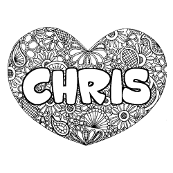 CHRIS - Heart mandala background coloring